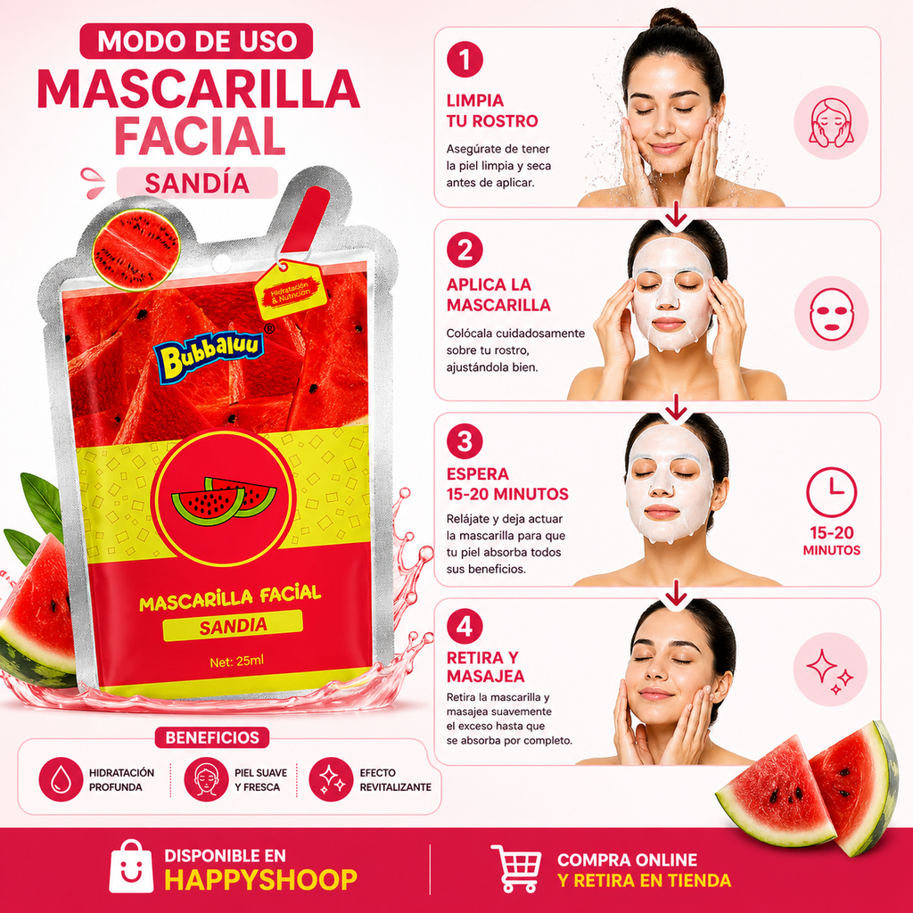 Mascarilla facial de sandía – Hidratación fresca