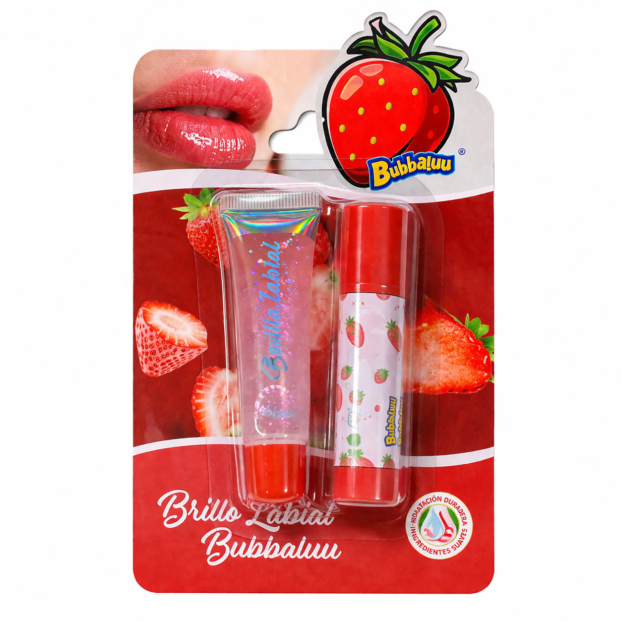 Brillo Labial Bubbaluu – Set Glossy Aroma Frutilla