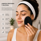 Limpiador Facial Eléctrico Negro – Limpieza Profunda y Tecnología de Vibración
