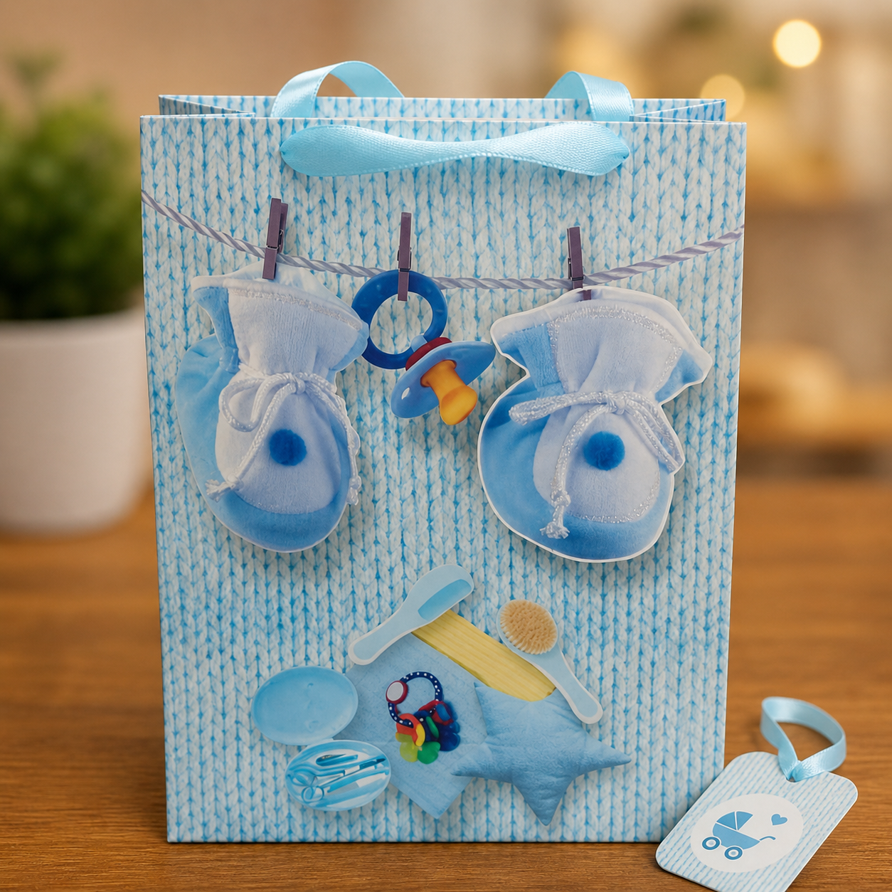 Bolsa de Regalo Baby Celeste – Diseño Infantil Premium para Nacimientos y Baby Shower