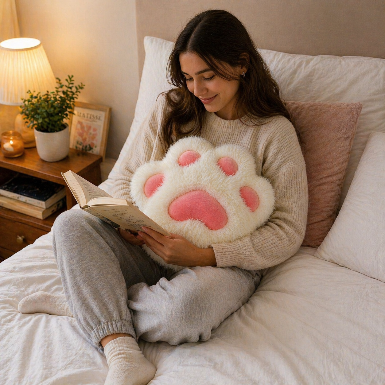 Cojín Peluche Patita Kawaii Suave Decorativo