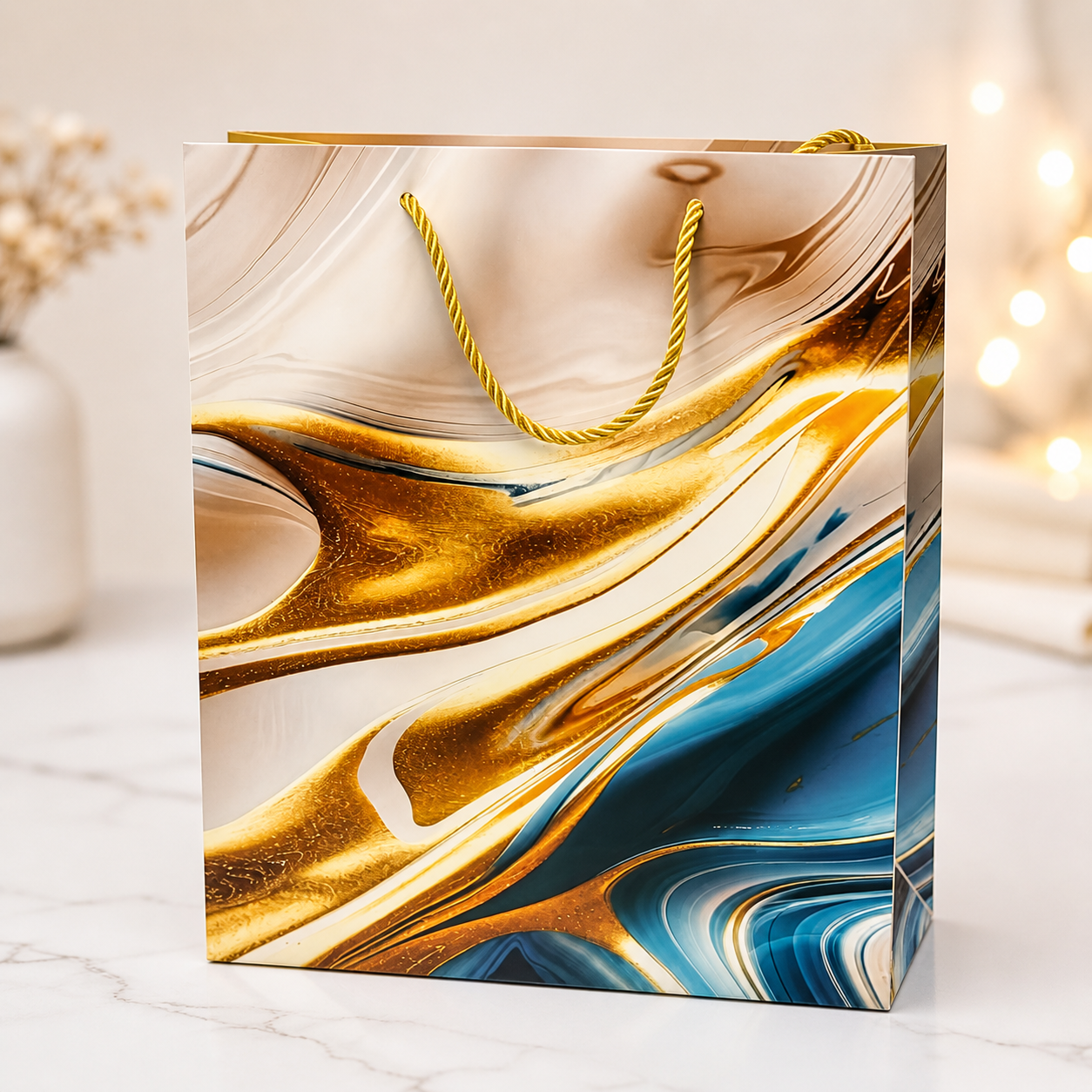 Bolsa de Regalo Diseño Marmolado Premium