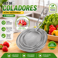 Set de Coladores de Acero Inoxidable (3 Piezas)