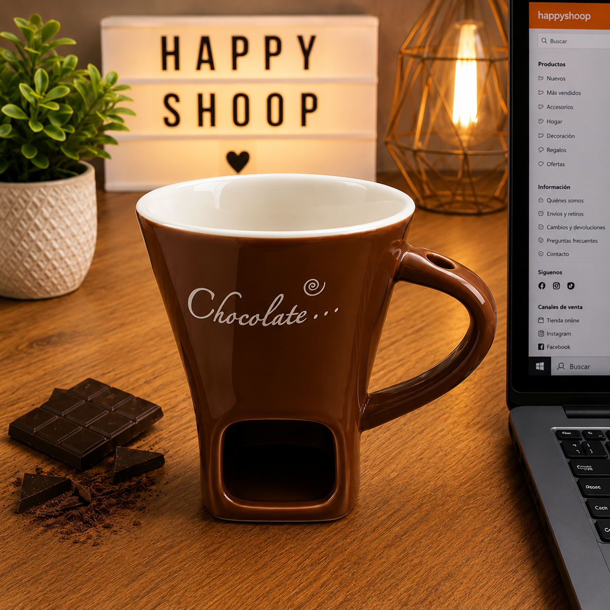 🍫 Taza Chocolate Mug – Diseño con Espacio para Dulces