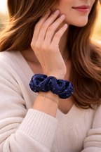 Scrunchie Satin Navy Shine