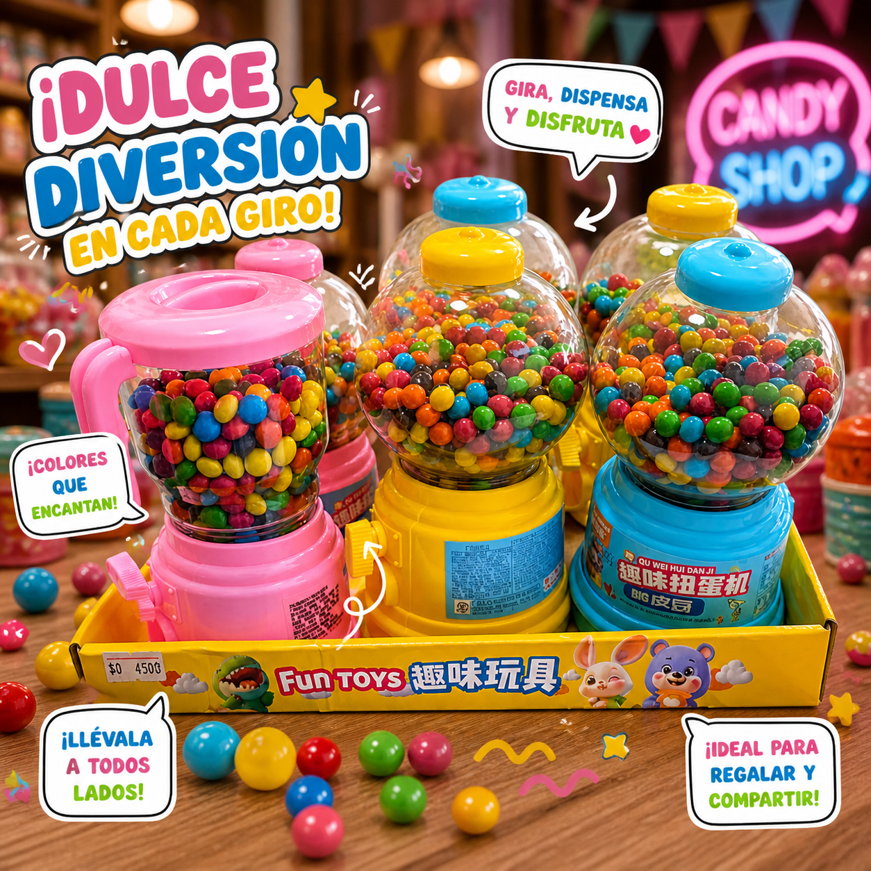 Mini Dispensador de Dulces – Diversión en Cada Giro 🍭