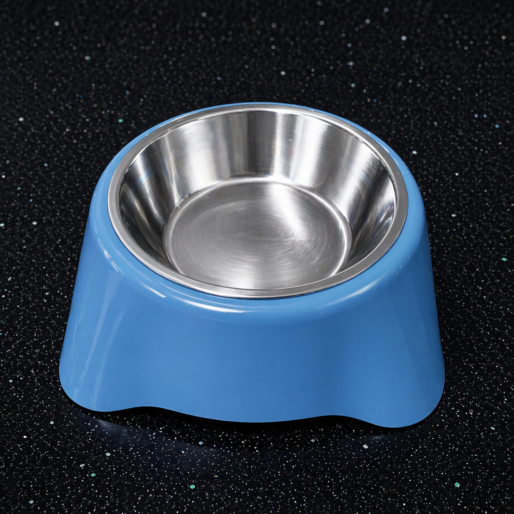 Plato para Mascotas con Bowl de Acero Desmontable Antideslizante