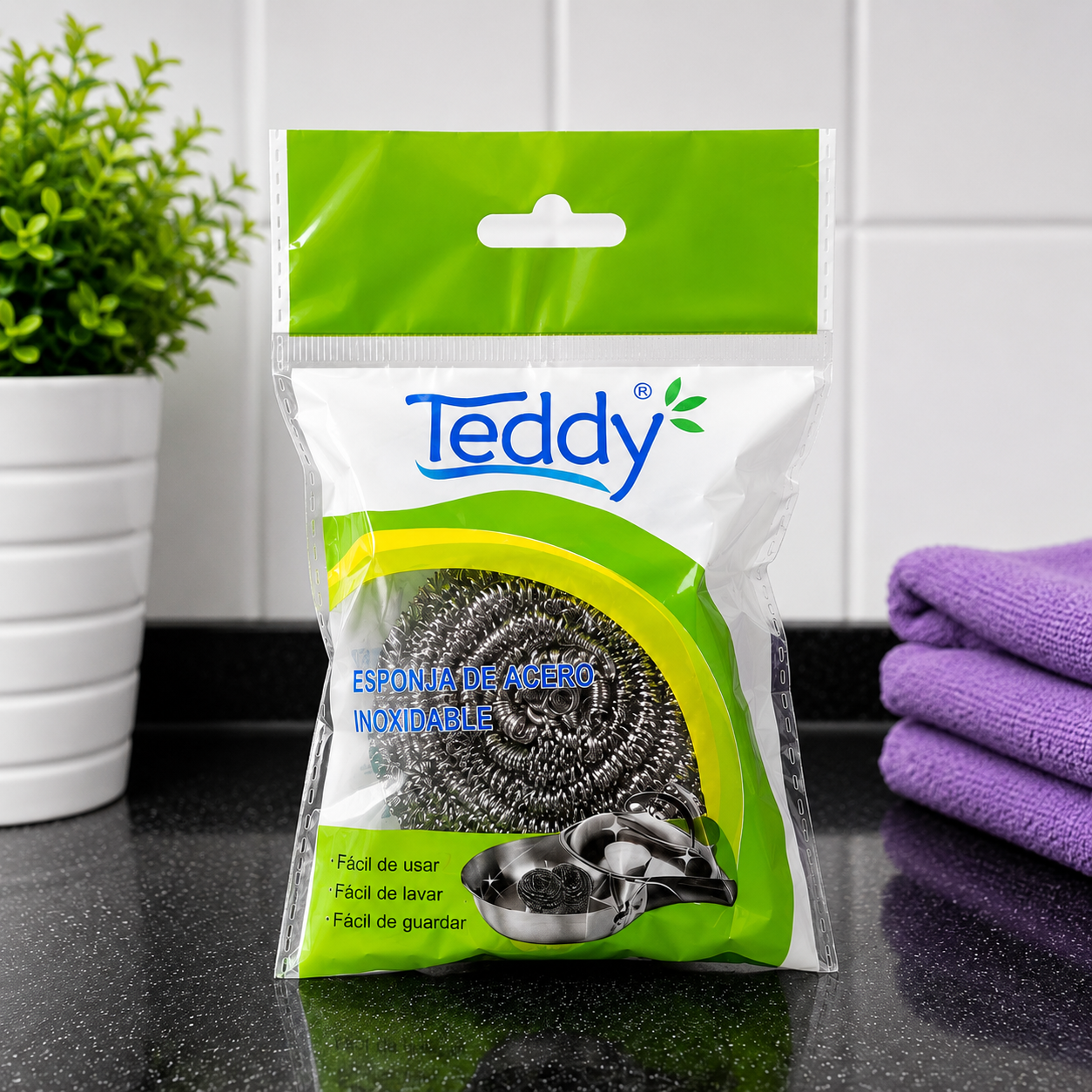 Teddy Esponja de Acero Inoxidable – Limpieza Profunda Multiuso