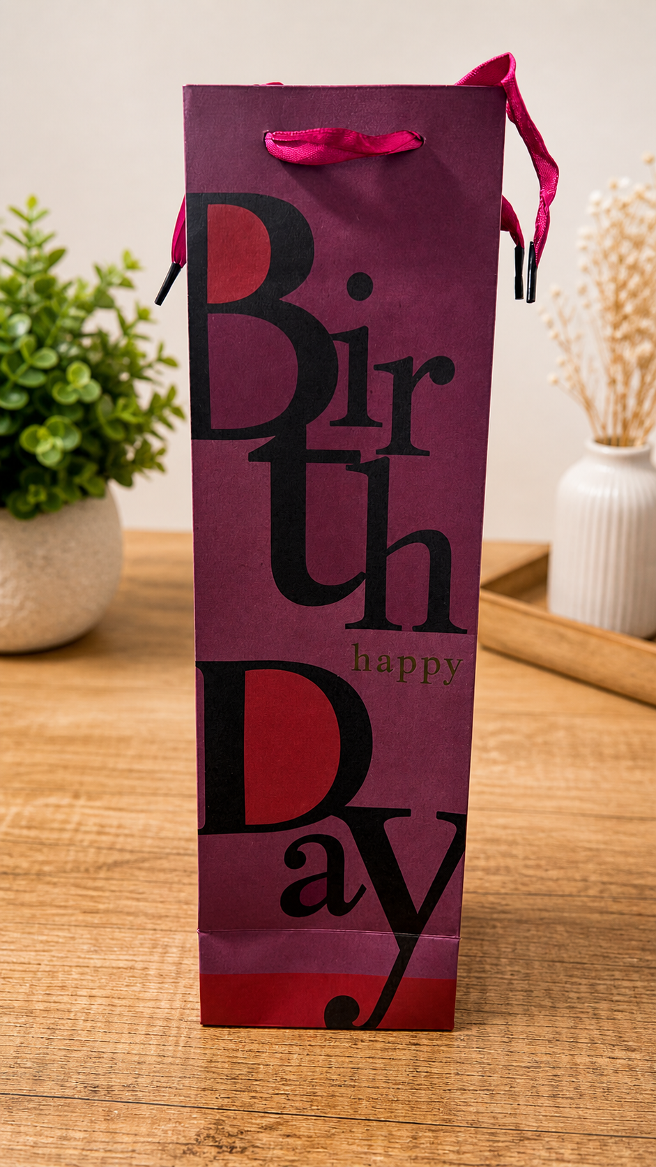 Bolsa de Regalo Premium Cumpleaños – Diseño Elegante con Asa Satinada
