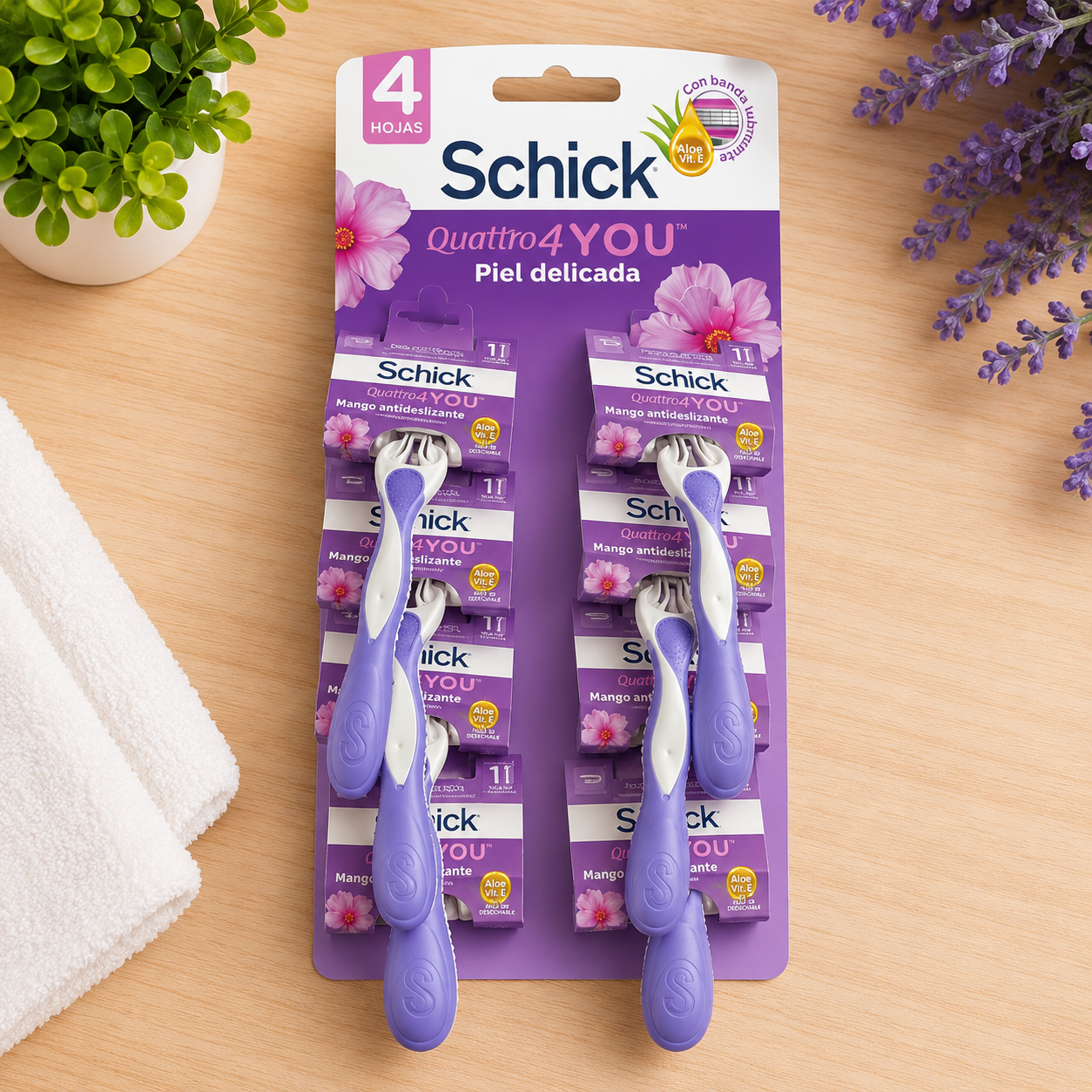 🪒 Rasuradoras Schick Quattro YOU – Piel Delicada