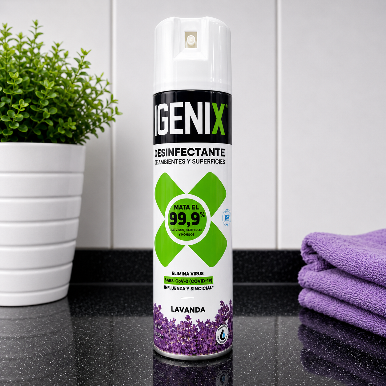 Igenix Desinfectante Lavanda Aerosol – Elimina Virus y Bacterias 360 g