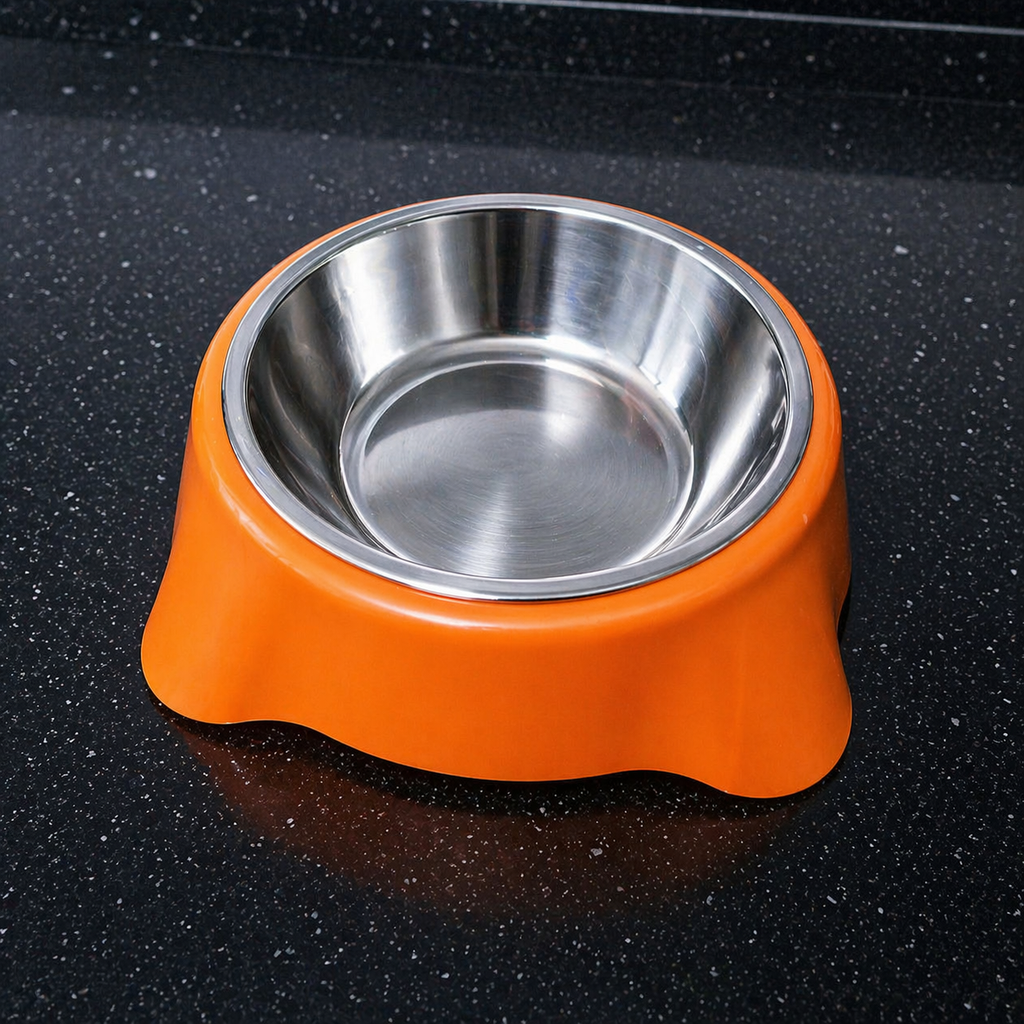 Plato para Mascotas con Bowl de Acero Desmontable Antideslizante