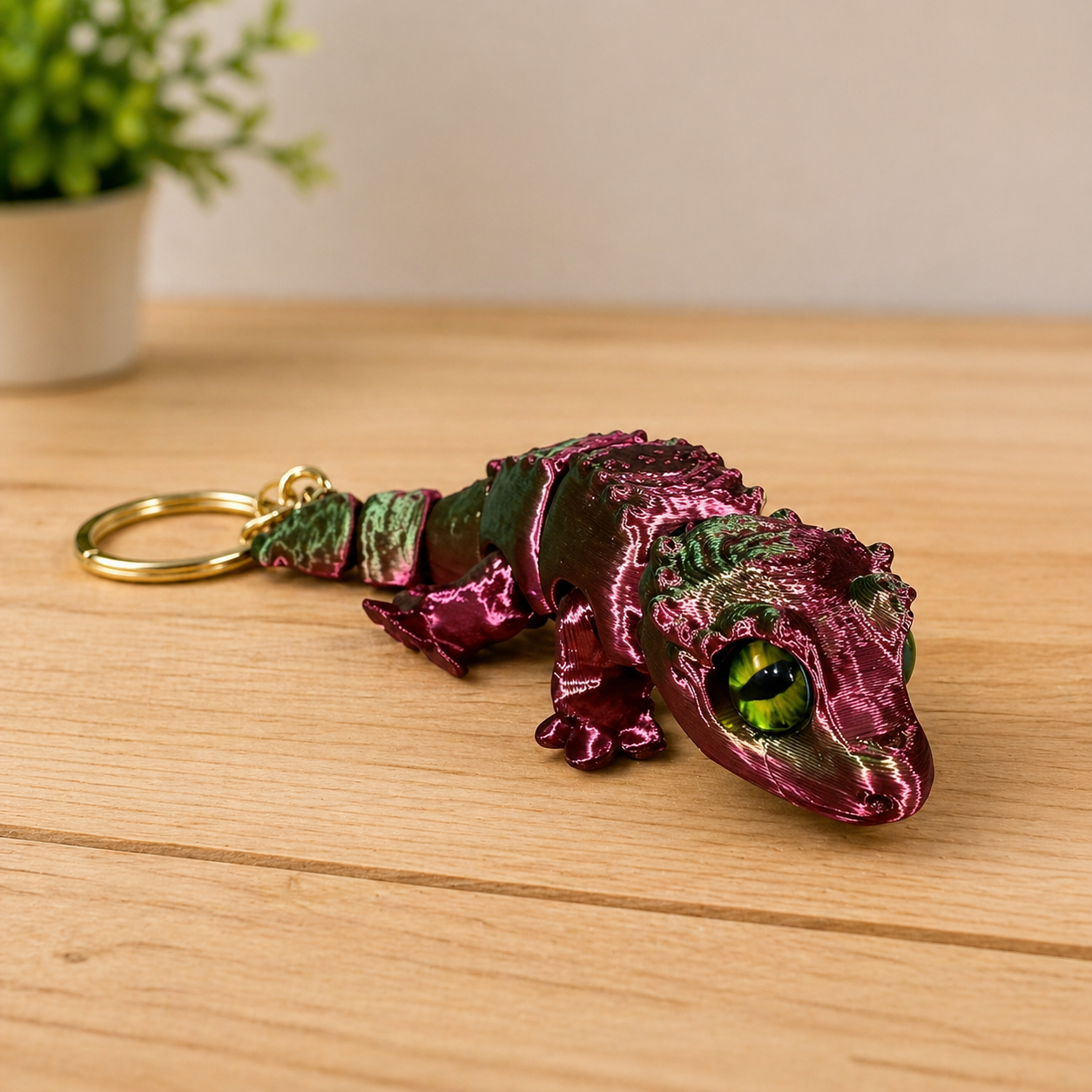 Llavero Gecko Articulado Impresión 3D – Estilo único para tu mochila 🦎✨