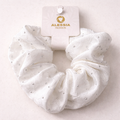Scrunchie Elegance White Shine
