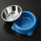Plato para Mascotas con Bowl de Acero Desmontable Antideslizante