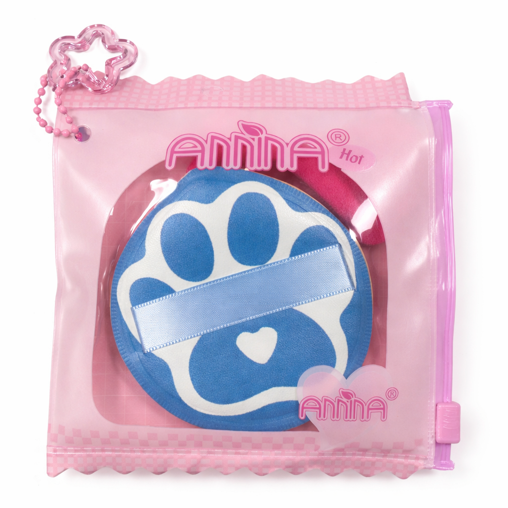 Esponja de Maquillaje Tipo Puff Patita con Estuche Rosado