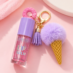 Lip Balm con Llavero Kawaii Pom Pom Ice Cream