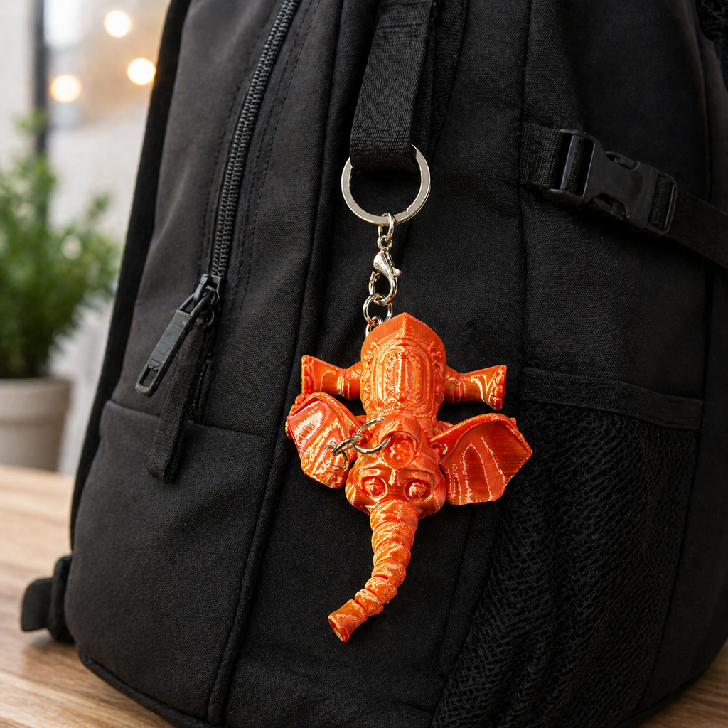 Llavero Elefante Articulado Impresión 3D – Diseño original para mochila 🐘✨